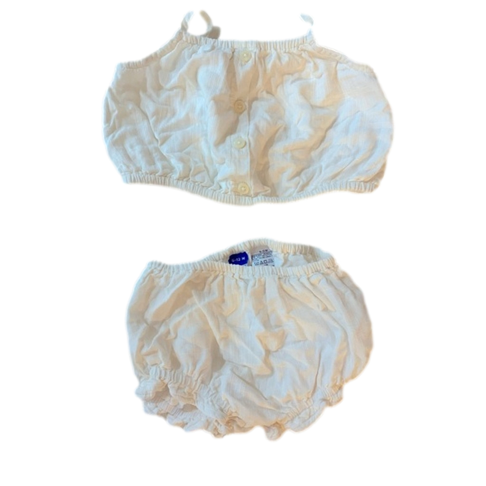 baby Girl Old Navy Bloomer and Crop top set 6-12M White